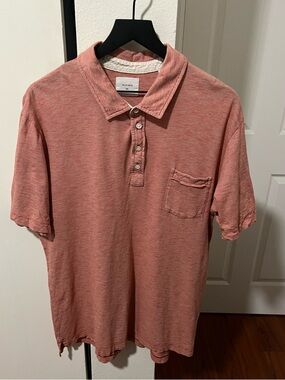 Billy Reid Heather Coral Short-Sleeve Polo